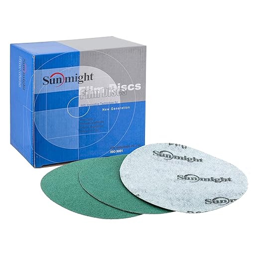 Sunmight Film Grip No Hole 6 Inch Sanding Discs - 150 Grit, Premium Aluminum Oxide - Strong Film Backing for Automotive, Marine, Wood & Metal Applications - Excellent Cutting and Long Life (50 Pcs)