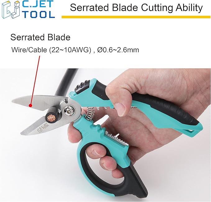 8" Stainless Angle Type Electrician Scissors Heavy Duty Professional for Aluminium Copper Soft Cable