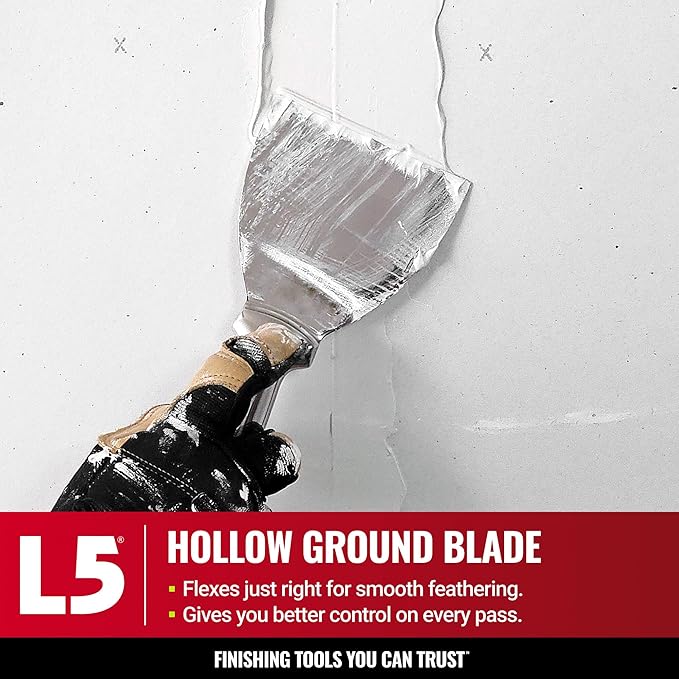 5" All Stainless Steel Joint Knife - LEVEL5 | Professional Grade Putty Blade, Premium Polished All-Metal, Precision Ground Edge, Ergonomic, Corrosion Resistant | 5-405