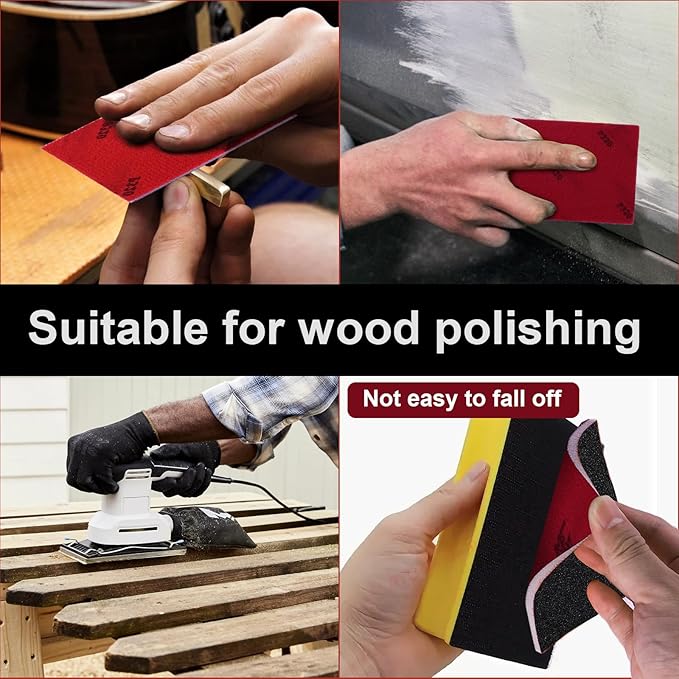 22 Pcs Sanding Sponge 180 Grit, Washable & Reusable Sanding Blocks for Wood, Metal, Drywall, Glazing, Wet Dry Sandpaper for Smooth Finishing
