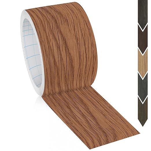 GSCIT Club Wood Grain Repair Tape, 2.4 inch X 50ft Self Adhesive Red Oak Grain Repair Patch for Tables, Chairs, Baseboards, Doors, Windows, Floors, Handicraft DIY.