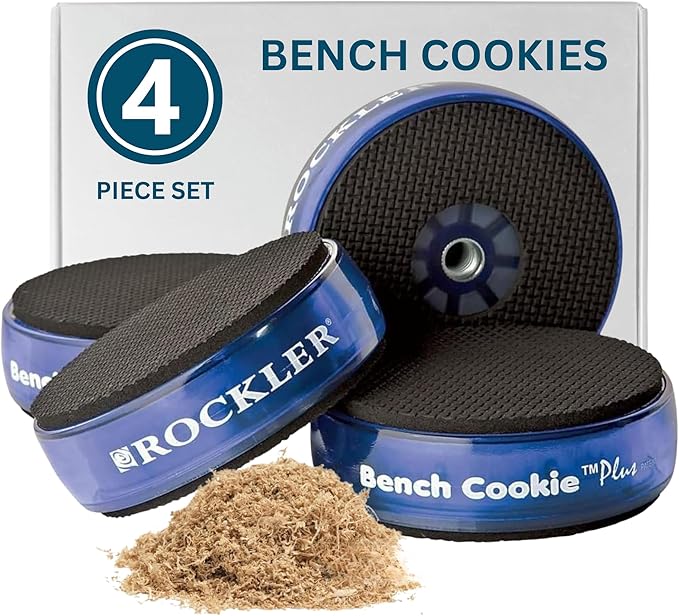 Rockler Work Bench Cookies Plus Work Grippers (4 Pack) ??Rockler Bench Cookies Protect Workpiece from Scratches and Benchtop Debris - Woodworking Kit for Most Average-Sized Panels