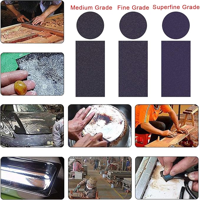 BokWin 18Pcs Sanding Sponge Kit - 100/120/220 Grit Blocks, Washable and Reusable (Medium, Fine, Superfine Grade)
