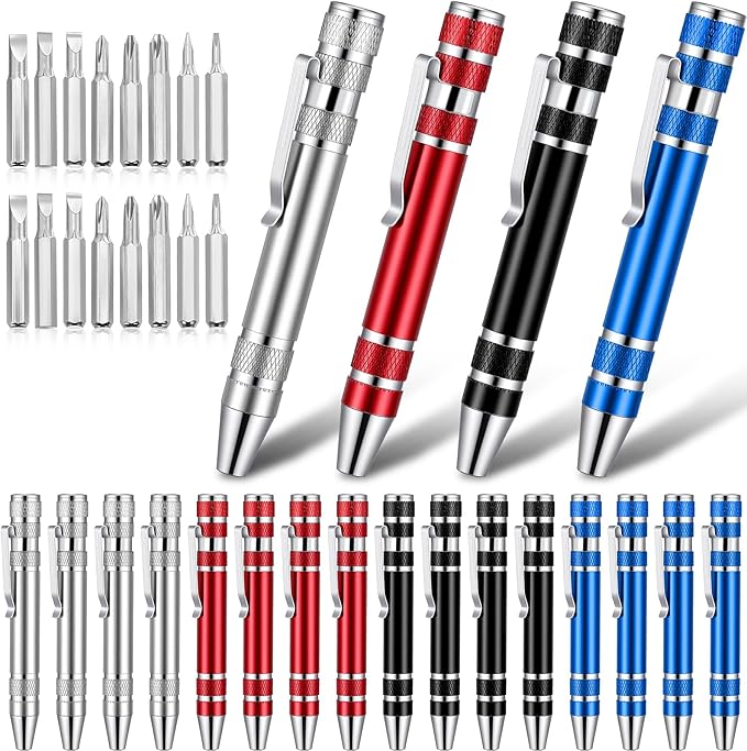 20 Pcs Pen Screwdriver Gifts Multitool Handy Tool 8 In 1 Magnetic Pocket Screwdriver Precision Function for Mini Gadgets