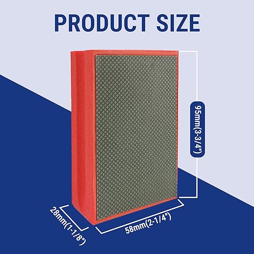 Diamond Hand Polishing Pad Diamond Sanding Block Foam Backed Diamond Sponge Sanding Pads for Wet or Dry Grinding polishing for Granite Marble Stone Tile Glass Ceramic (4, 200# Square)