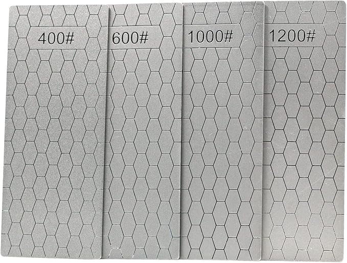 4 Pieces Diamond Sharpening Stone Set,Diamond Lapping Plate Coarse/Medium/Fine Grit Sharpener,400/600/1000/1200 Grit