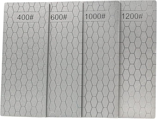 4 Pieces Diamond Sharpening Stone Set,Diamond Lapping Plate Coarse/Medium/Fine Grit Sharpener,400/600/1000/1200 Grit
