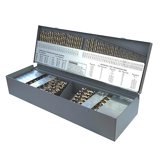 115-Piece Cobalt Drill Bit Set – Drill Bits for Metal, M35 Cobalt Metal Drill Bit Set, Split Point Cobalt Drill Bits, Heavy-Duty Drill Bits for Steel, Hard Metal, Cast Iron (Cobalt 115pcs)