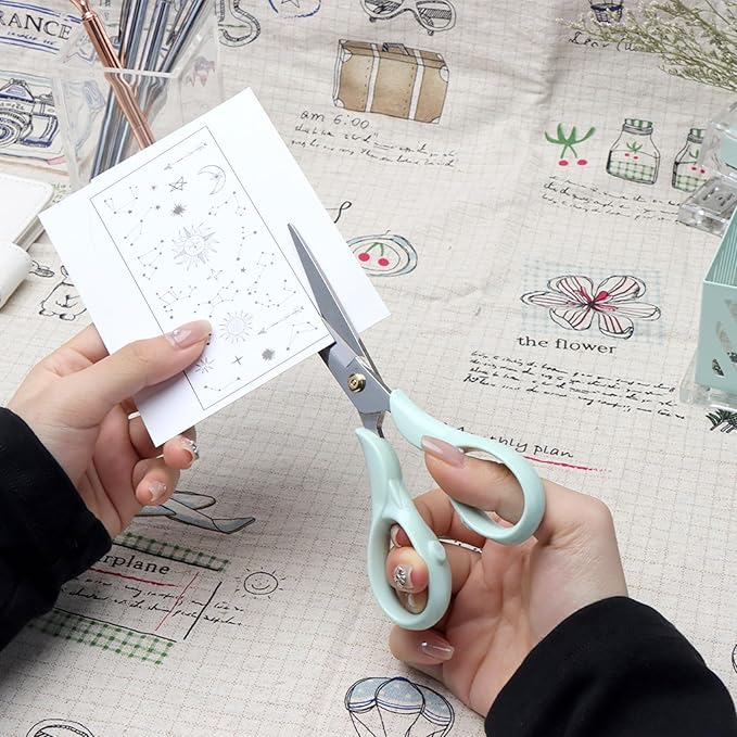 NatSumeBasics Mint Green Scissors 6.5'' Office Scissors All Purpose Scissors Professional Tailor Dressmaker Fabric Shears for School Office Home(Mint Green Scissors)
