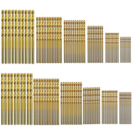 120Pcs Titanium Twist Drill Bit Set (1-3.5mm) HSS42 and (3/64"-1/8") HSS43 Fully Ground Micro Drill Bit for Wood,Soft Metal,Plastic, Aluminum Alloy