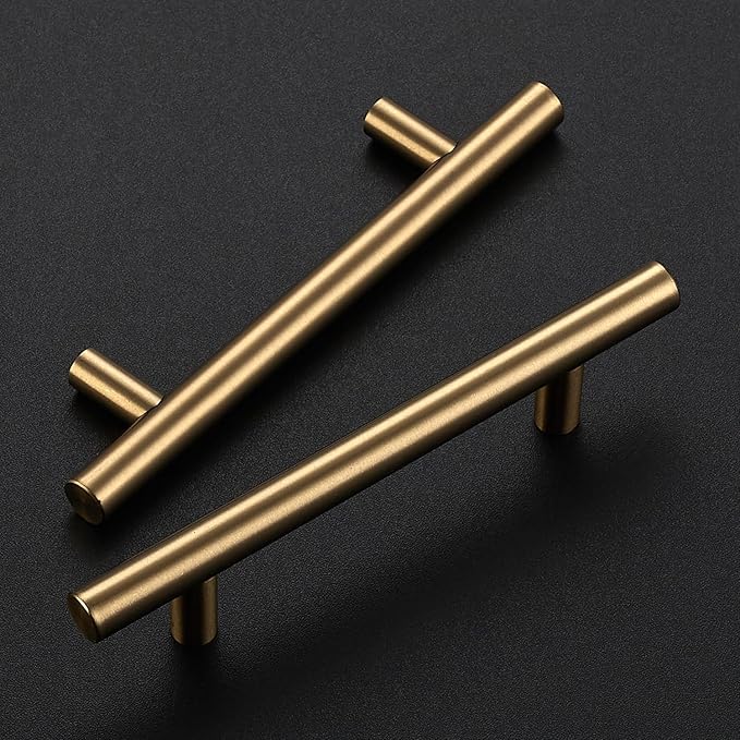 JOY DECOR 20 Pack Champagne Bronze Cabinet Pulls ??6 Inch Length, 3-3/4 Inch (96mm) Hole Center ??Stainless Steel Kitchen Cabinet Handles for Drawer and Cupboard