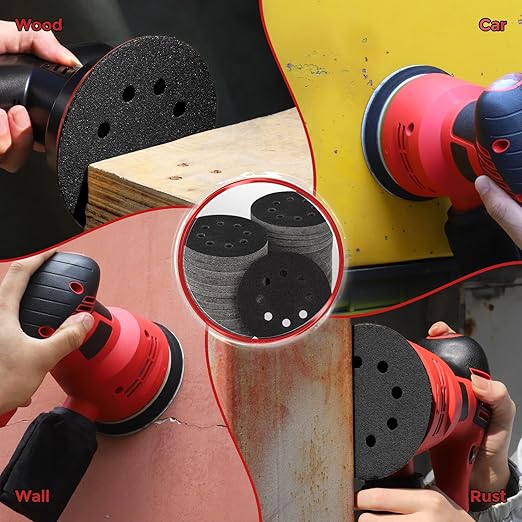 100PCS 5 inch Silicon Carbide Sanding Discs 150 Grit, Wet Dry Orbital 5 Sander Hook and Loop Sandpaper Disc, Best for Metal,Automotive,Wood Polishing