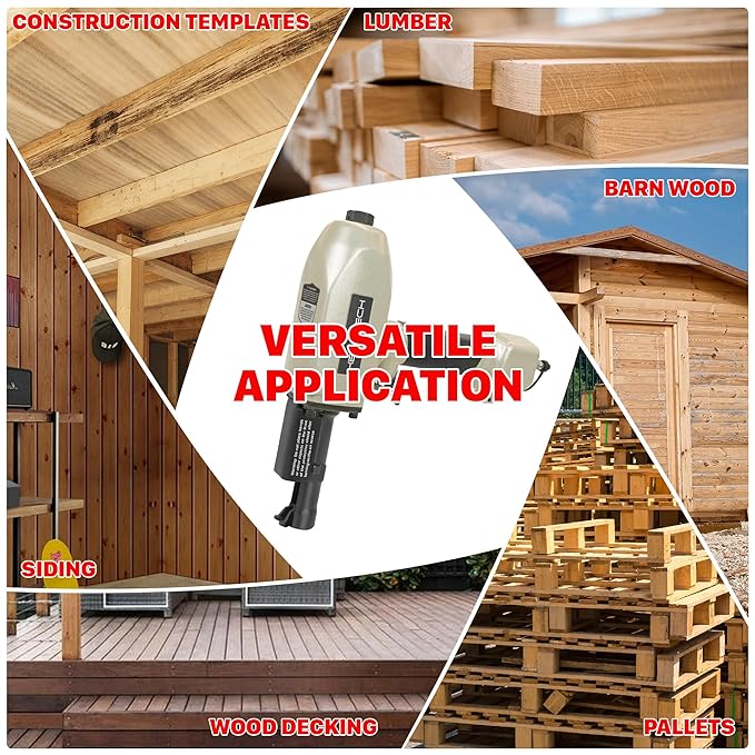 KEENTECH Pneumatic Nail Puller, Fast & Labor-Saving Nail Remover Tool, Denailer Air Gun With Safety Trigger, Nail Puller Tool Effortlessly Removes 3/4"-2-3/4" Nail From Recycled Wood, Pallets, Fences