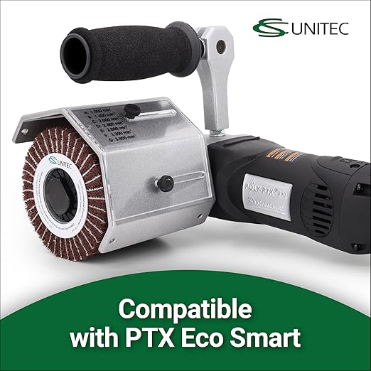 CS Unitec | 47313 | PTX Interleaf Combi Wheel | 180 Grit Metal & Wood Buffer Polisher Machine Attachment for Grinder Tool | 4" Diameter x 4-1/8" Wide (Made in Germany)