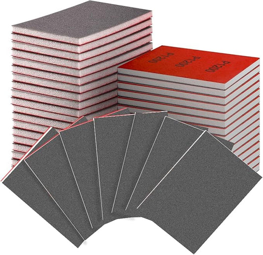 30-Pcs 3x4 Inch 1200 Grit Sanding Sponge Set, Sanding Block, Ultra-Fine Wet/Dry Sandpaper for Wood, Metal, Drywall, Furniture Polishing (1200Grit)