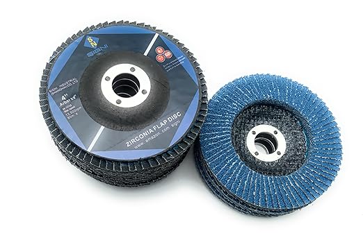 SIGNI 10-Pack Premium Zirconia Abrasive Flap disc for Angle Grinder Grinding Metal Steel (4.5 inch T29 80#)