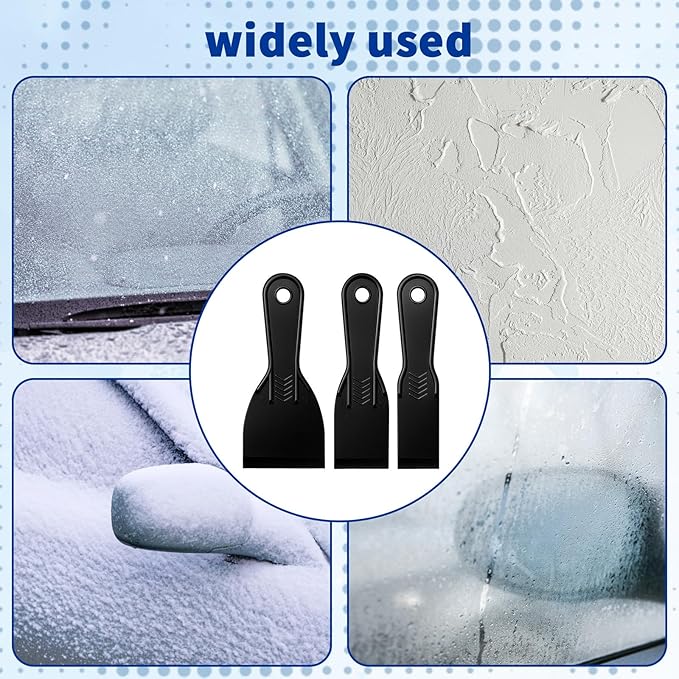 6-Pack Putty Knife - 1.5?섃?2?섃?3?섃?Black Plastic Putty Knife - Flexible Plastic Paint Scraper Tool for Repairing Walls, Spackling, Scraping, Plaster, Spackle, Spreader - Tamale Spackle Tools