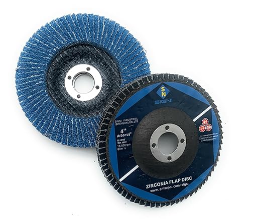SIGNI 10-Pack Premium Zirconia Abrasive Flap disc for Angle Grinder Grinding Metal Steel (4.5 inch T29 80#)