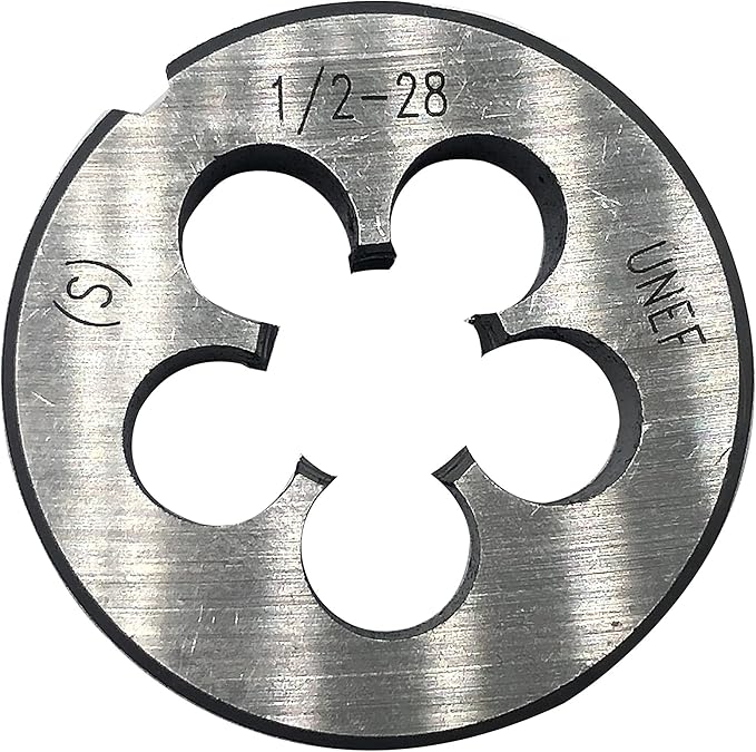ZOUZMIN 1/2"-28 UNEF Tap and Die Set, UNEF Machine Thread Tap and UNEF Round Thread Die Right Hand