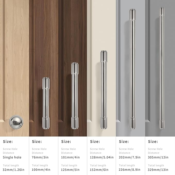 khtumeware 6 Pack 8 Inch(203mm) Polished Nickel Cabinet Pulls Kitchen Cabinet Handles Kitchen Cabinet Hardware for Cupboard Drawer Pulls Dresser Handle