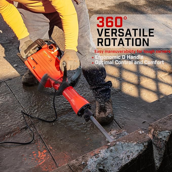 XtremepowerUS 2200W Electric Demolition Jack Hammer Concrete Breaker Punch Drill Chisel & Shovel Digging Bits w/Case