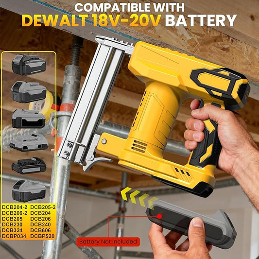 18 Gauge Cordless Brad Nailer for Dewalt 20V Battery (No Battery), 2-in-1 Battery Powered Nail Gun/Staple Gun with 2000 Nails for Wood Carpentry, DIY & Home Improvement