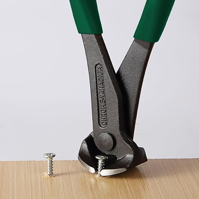 Bates- Nail Puller, 7 Inch, Dark Green, Nail Remover Tool, Cutting Pliers, Carpenter Tools, Staple Puller, End Cutting Pliers