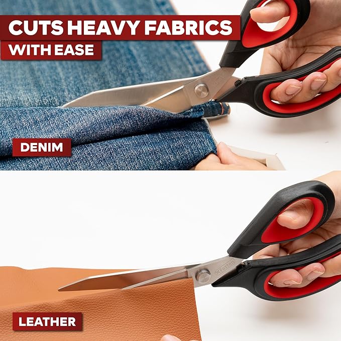 XFasten Heavy-Duty Professional Tailor Scissors, 9.5-Inch Heavy Duty Ultra-sharp Dressmaker?셲 Scissors Shears for Fabric Cutting | Sewing scissors for Fabric