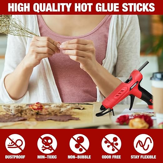 Arrow Full Size Hot Glue Sticks, 200 Pack Black Glue Gun Sticks, 4" and 1/2'' Diameter High Viscosity All-Purpose Gun Stick for DIY Art, Craft General Repairs, Festival Home Decoration