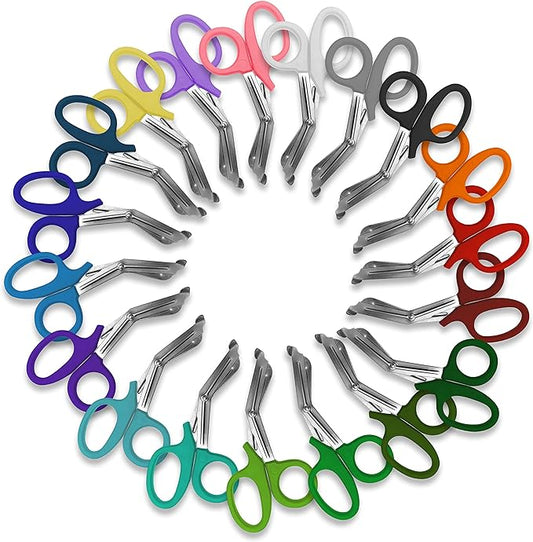 SURGICAL ONLINE 20 Pack EMT Trauma Shears - Multi-Color, Stainless Steel Medical Scissors for EMS, Nurses, Police & Firefighters - Durable & Sharp