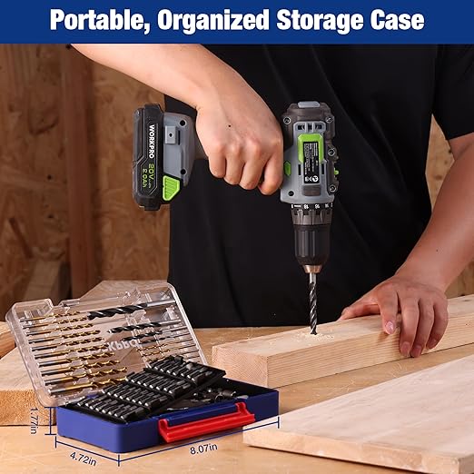 WORKPRO Drill Bit Set, 66-Pieces Impact Driver Bits Set and Screwdriver Bits Set for Screw Driving and Wood Metal Drilling with Storage Case, 1/4" Hex Shank