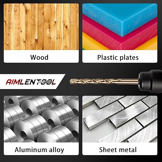 13Pcs Cobalt Drill Bit Set, M35 HSS, SAE (1/16" - 1/4"), 135째 Tip, Twist Jobber Length Drill Bit Kit for Hardened Metal, Stainless Steel, Cast Iron, Plastic and Wood, Indexed Storage Case