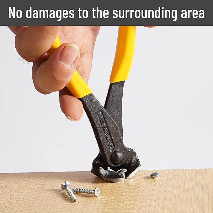 Bates- Nail Puller, Yellow, Nail Remover Tool, Cutting Pliers, Carpenter Tools, Staple Puller, Nail Puller Tool, End Cutting Pliers, Nail Pliers, Nail Pulling, Nail Puller Pliers, Nippers Tool