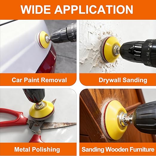 64 PCS 2 Inch Sanding Disc Pad,Hook and Loop Sanding Pads 2500 Grit Wet Dry Sponge Sandpaper with 1/4??Shank for Drill Sanding Grinder Rotary Tools Curved Surface Polishing and Sanding