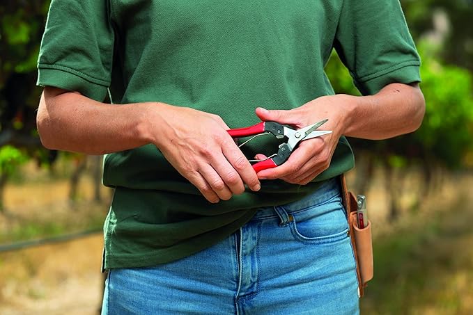 Felco F321 Pruning Snips ??7" Garden Clippers with Curved Blade & Rounded Tip | Pruning Shears for Gardening | Garden Snips and Pruners with Carbon Steel Blade, Sap Groove