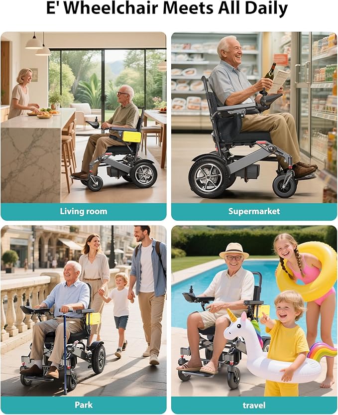 Goldseason 30 Mi Electric Wheelchairs for Adults & Seniors, 500W All Terrain Heavy Duty Mobility Wheelchair, 400 lbs Lightweight Foldable Power Motorized Wheelchair