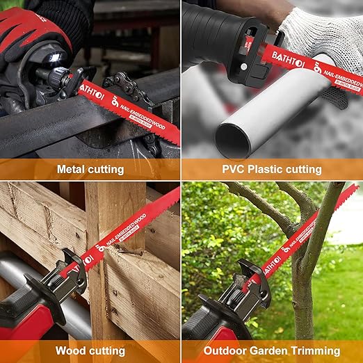 25 Pack 9 Inch 4/6 Tpi Reciprocating Saw Blades for Wood and Nail-Embedded Wood Cutting, Bi-Metal Sawzall Blades with 8% Cobalt for Longer Life and Faster Cutting Speed