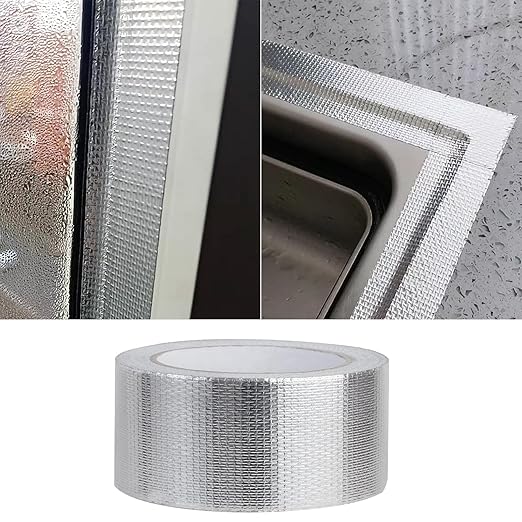 Aluminum Foil Tape - 2 Inch X 66 Feet, 5.91 Mil Thick Fiberglass Reinforced High Temperature Heat Shield Tape for HVAC, Hose and Auto Use