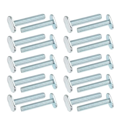 PATIKIL 1/4"-20 t Track Bolts, 20 Pack 1-1/2 Inch T-Slot Bolts Kayak Rail Bolt Accessories for Universal t Track Woodworking Jigs and Fixtures, Silver
