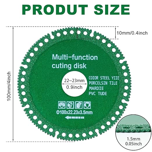 6Pcs Indestructible Disc for Grinder, Diamond Saw Cutting Wheel, Angle Grinder Glass Tile Cutting Rotary Tool