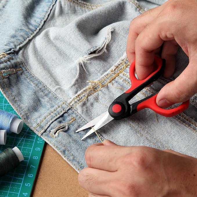 LIVINGO Professional Sewing Scissors Set: 8.5??Heavy Duty Sharp Titanium Coated Forged Stainless Steel Fabric Scissors, 4.5??Small Detail Embroidery Scissors, 5??Thread Snips, Comfort Grip, 3 Pack