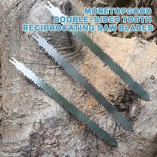 12 Inch Double-Sided Tooth Reciprocating Saw Blades,5TPI Replaceable Blades for Wood Pruning, Japanese Saw Blades Suitable for Tree Cutting (5-Pack)