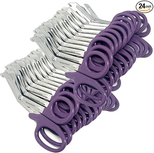 Set of 24 Trauma Paramedic EMT Shears Scissors 7.25"- Made of Premium Quality Stainless Steel - Ideal Gift for EMT, Nurses doctors Firefighter and more (Purple)