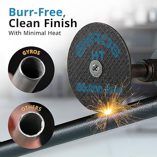 GYROS Cut-Off Wheels for Rotary Tools ??2.5??High-Tensile Fiberglass Reinforced, 12-Pack | Great for Cutting Hardened/Unhardened Steel, Steel Alloys, Hard Bronze, Metal | Made in USA 11-32250/12