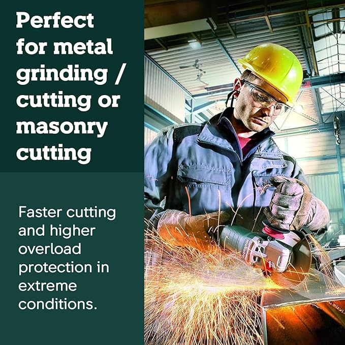 Metabo WEV15-125 HT Lock-On 13.5 Amp 2,800-9,600 rpm Angle Grinder with Electronics and High Torque, 4.5"/5"