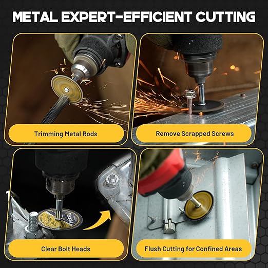 1-1/2 Cut Off Wheels 50 Pack, 1.5" x 1/8" Fiberglass Reinforced Cutting Wheels, TOLESA Rotary Tool Metal Cutting Disc Accessories Include 2 Mandrels