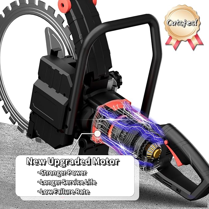 Ring Concrete Cutter Saw, Concrete Saw 20 Inch, 110V Pure Copper Motor with an Intelligent Water Pump for Reinforced Concrete, Ceramic Tiles, Red Brick Walls(110V,Depth of Cut 15.74inch)