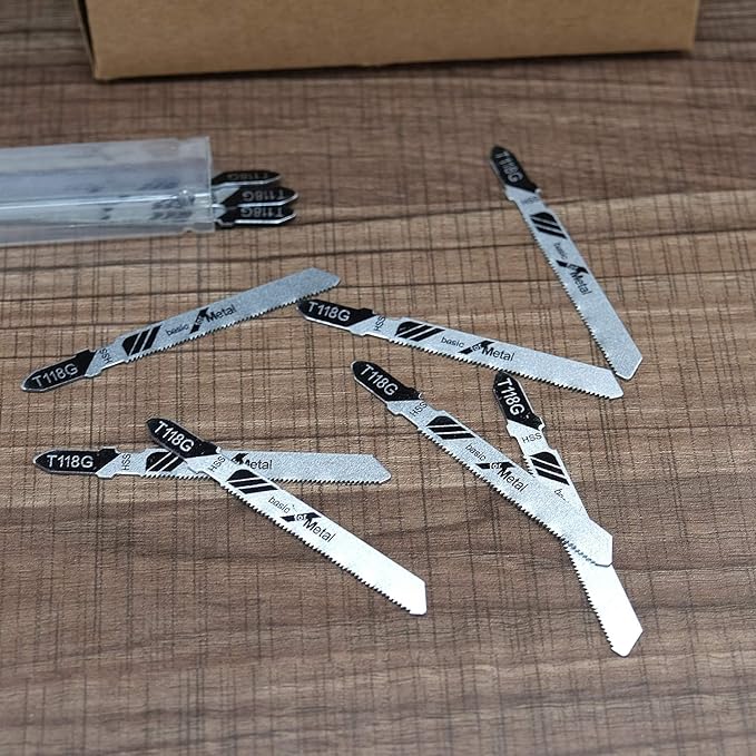 TAROSE 10-Piece T118G 3 Inch 32 TPI Assorted T-Shank Jig Saw Blades Set for Cutting Metal
