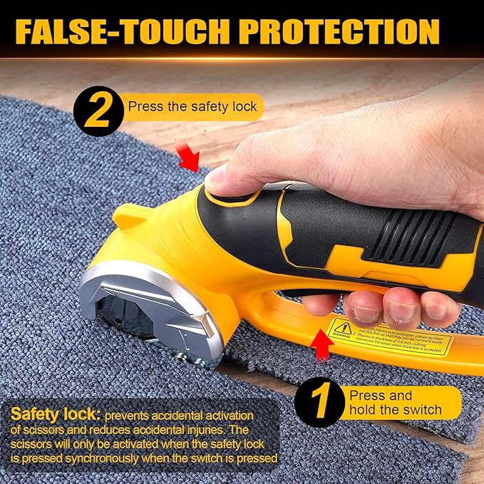 Cordless Electric Scissors,3.6V Cardboard Cutter,Electric Box Cutter with 1 Blade,USB Charging Cable,Safety Lock - Suitable for Fabric,Leather,Plastic,Crafts,Scissors for Cardboard