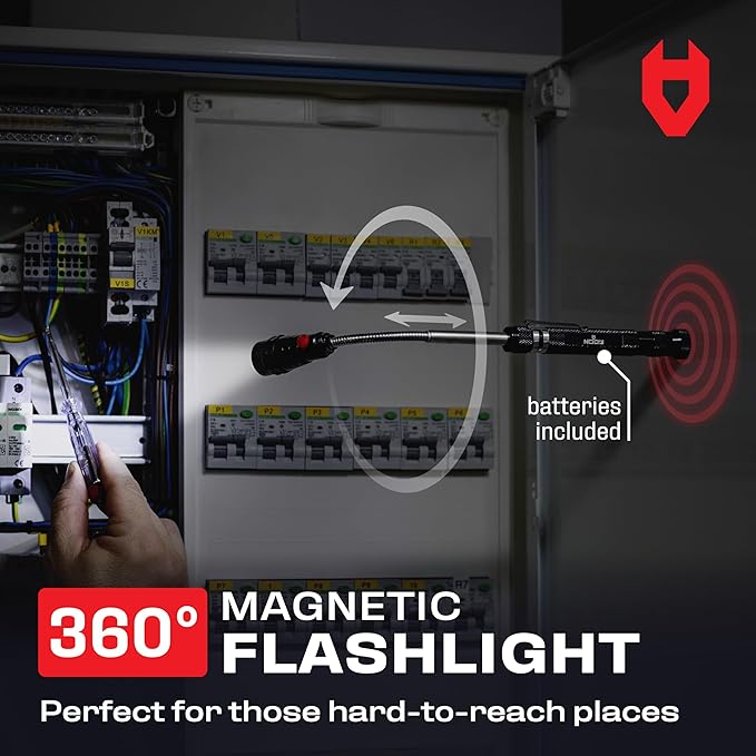 NoCry Telescoping Magnetic Pickup Tool Set for Father's Day Gift ??Magnetic Wristband, Extendable Mechanic Mirror, Telescoping Pen, 360째 Flexible Flashlight, 3-in-1 Screwdriver ??Magnetic Tool Set